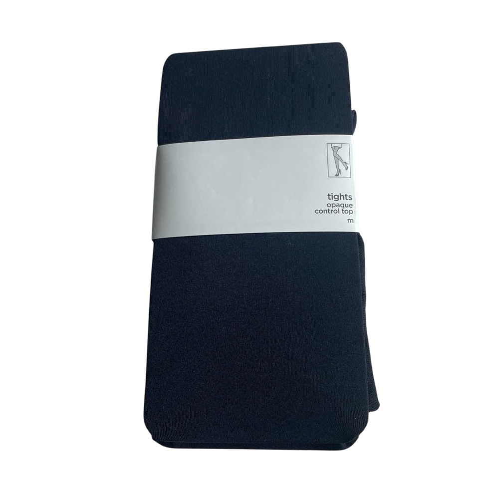 Opaque Control Top Navy Tights - Medium